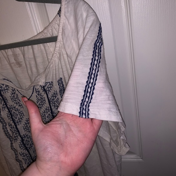 White Shirt with Blue Embroidery - Picture 4 of 5